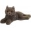 Peluche Chat Chartreux allongé 36 cm