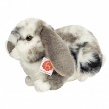 Peluche Lapin Bélier gris blanc 23 cm