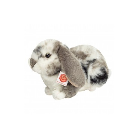Peluche Lapin Bélier gris blanc 23 cm