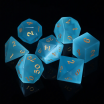 Bluehaven Real Blue Cat's Eye Mineral RPG Dice Set