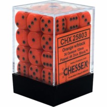 Set de 36 dés 6 Orange Noir OPAQUE