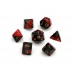Set de 7 dés Noir Rouge Or Gemini