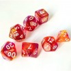Lot de 7 Dés Violet et Orange Paillettes