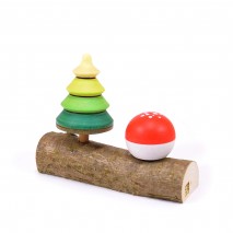 Toupie Bûche arbre champignon