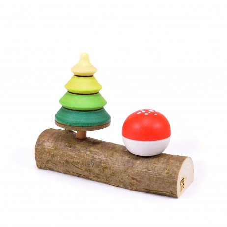 Toupie Bûche arbre champignon