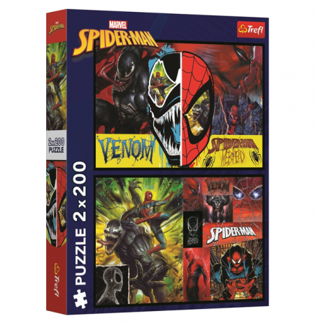 Puzzle Bois 2x 200 p Spiderman jour et nuit