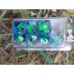 Kit De 7 Dès Chat Noir Bleu Violet Paillette