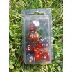 Kit De 7 Dès Galaxie Bleu Rouge Paillette