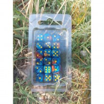 Kit De 36 Dés 6 Bleu Rouge Perle
