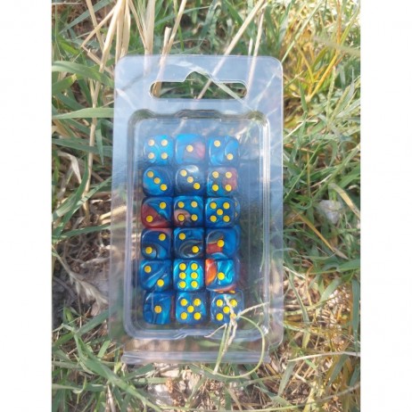 Kit De 36 Dés 6 Bleu Rouge Perle