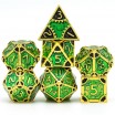 Set de dés Steampunk vert boite métal 