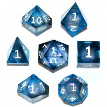 Set de dés Galaxy Bleu Boite métal