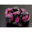 Set de 7 dés Gemini noir-violet/or
