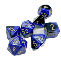 Set de 7 dés Gemini Noi Bleu/Or