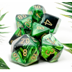 Set de 7 dés Gemini Noir Vert Or