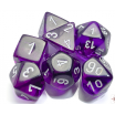 Set de 7 dés Transparant Violet Blanc
