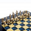 Ensemble échecs cycladique Bleu/Bronze 28x28cm