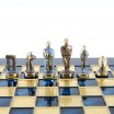 Ensemble échecs cycladique Bleu/Bronze 28x28cm