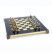 Ensemble échecs cycladique Bleu/Bronze 28x28cm
