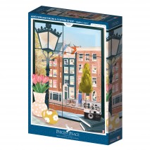 Puzzle 500pcs Amsterdam vue d'un café
